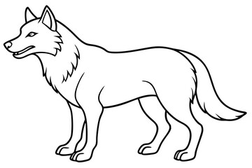 fenrir line art silhouette vector illustration
