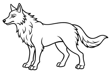fenrir line art silhouette vector illustration