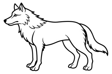 fenrir line art silhouette vector illustration