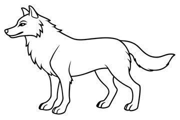 fenrir line art silhouette vector illustration