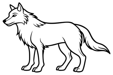fenrir line art silhouette vector illustration
