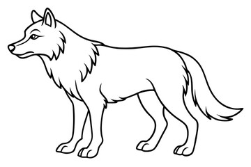 fenrir line art silhouette vector illustration