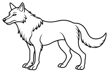 fenrir line art silhouette vector illustration