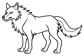 fenrir line art silhouette vector illustration
