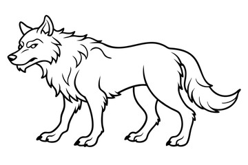 fenrir line art silhouette vector illustration