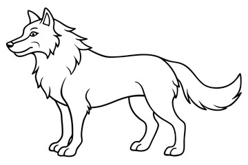 fenrir line art silhouette vector illustration