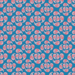 seamless paisley pattern with red color
