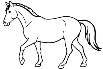 friesian horse line art silhouette vector illustration
