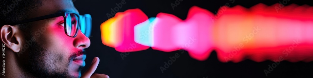 Poster immersive digital futures ai-powered visual innovation in neon spectrum - next-gen tech experience f