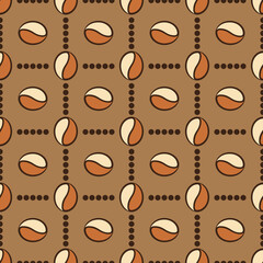 seamless pattern of coffee beans for coffee shop background. decoration cafe, place to eat and culinary events. for a coffee themed greeting card. for coffee-themed fabric motifs