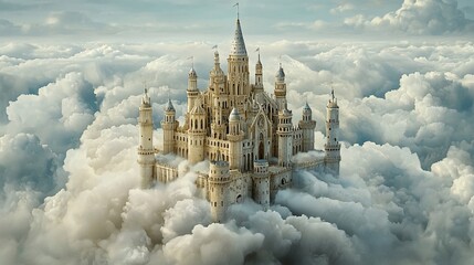Fairytale Castle Floating on Clouds