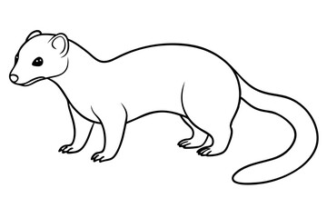 mongoose line art silhouette vector illustration