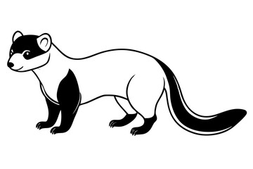 mongoose line art silhouette vector illustration
