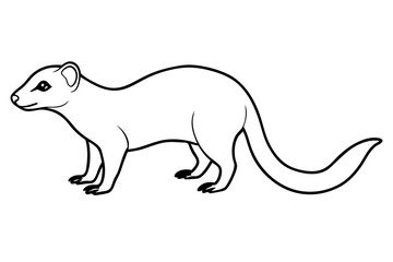 mongoose line art silhouette vector illustration