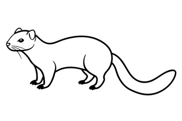 mongoose line art silhouette vector illustration