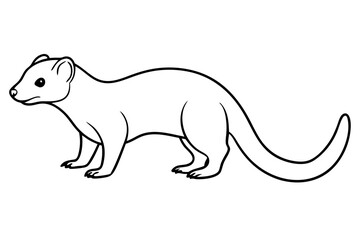 mongoose line art silhouette vector illustration