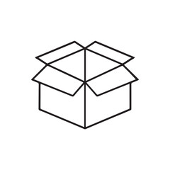 Minimalist Carton Box Flat Icon – High-Resolution Vector 