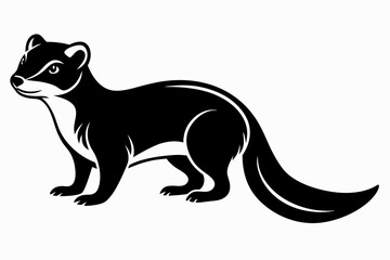 mongoose line art silhouette vector illustration