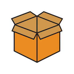 Minimalist Carton Box Flat Icon – High-Resolution Vector 