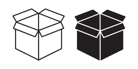 Minimalist Carton Box Flat Icon – High-Resolution Vector 