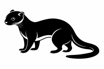 mongoose line art silhouette vector illustration