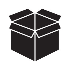 Minimalist Carton Box Flat Icon – High-Resolution Vector 