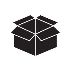 Minimalist Carton Box Flat Icon – High-Resolution Vector 