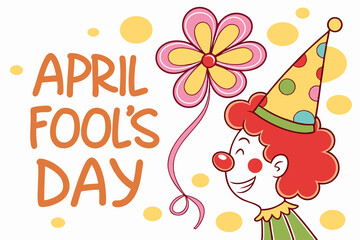 Fototapeta premium Whimsical April Fool’s Day Clown – Colorful Cartoon Character with Cheerful Expression.