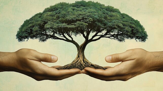 Hands Holding Tree, Earth Day, Nature