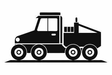 snowplow line art silhouette vector illustration