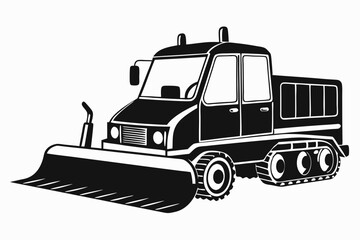 Naklejka premium snowplow line art silhouette vector illustration