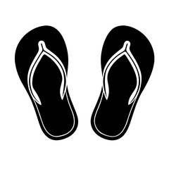 pair of black flip flops