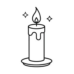 burning candle vector illustration