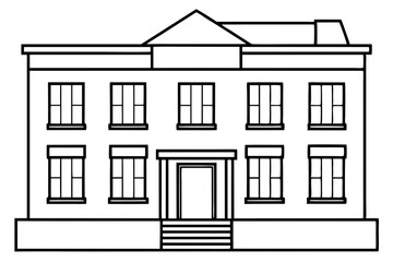 tenement line art silhouette vector illustration