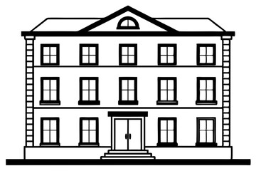 Fototapeta premium tenement line art silhouette vector illustration