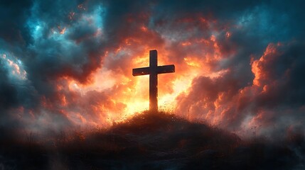 Fototapeta premium charischanity sign in the sky