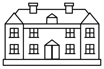 Fototapeta premium tenement line art silhouette vector illustration