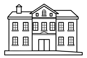 tenement line art silhouette vector illustration