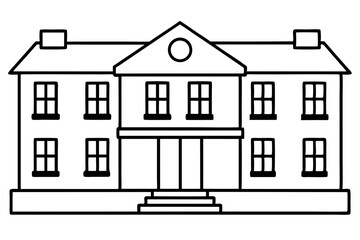 tenement line art silhouette vector illustration