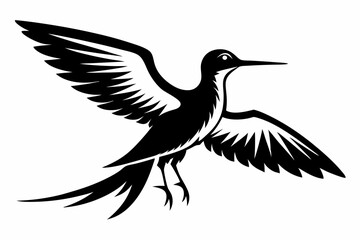 tropicbird line art silhouette vector illustration