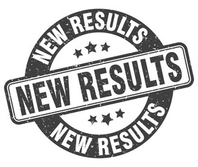 new results stamp. new results label. round grunge sign