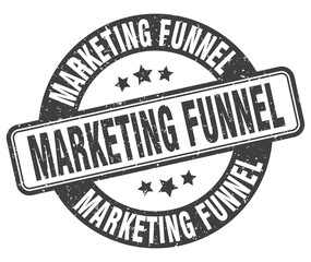 marketing funnel stamp. marketing funnel label. round grunge sign