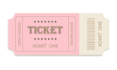 Ticket template on white background.