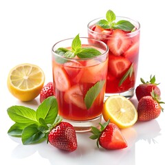 mojito cocktail isolated on white