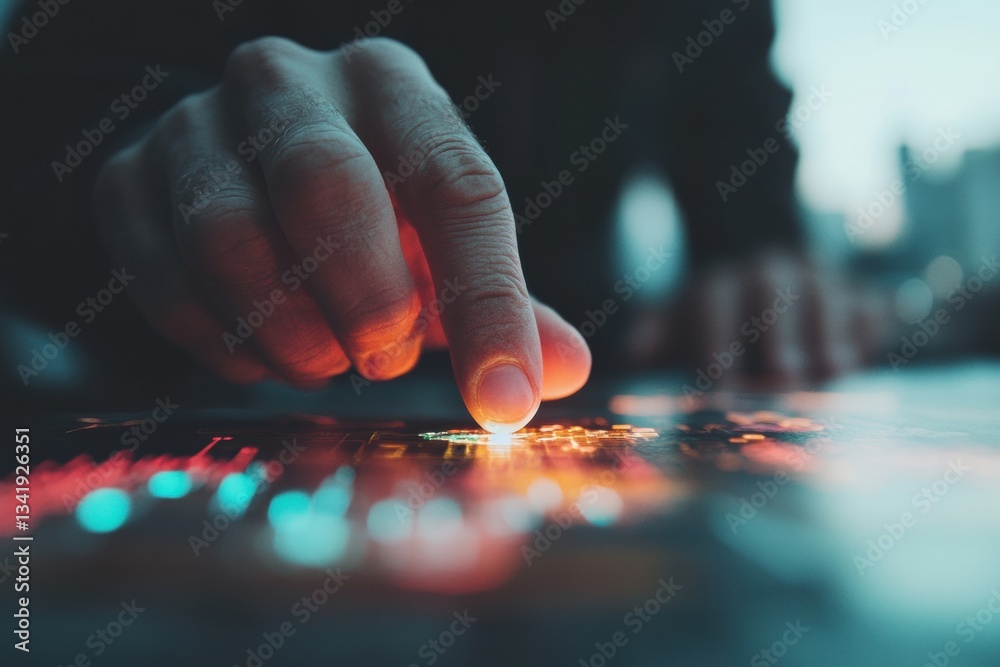 Aufkleber holographic fintech innovation immersive digital interaction revealing cutting-edge financial transf