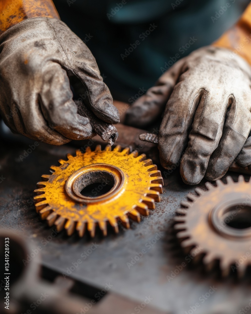 Aufkleber industry 0 precision collaborative engineering transformation with advanced gear mechanics - innovat