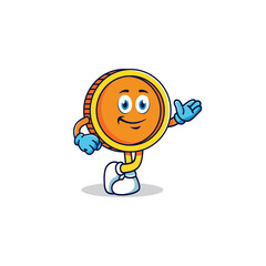 Cute coin character mascot illustration