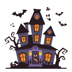 halloween house with bats