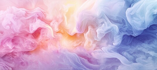 Obraz premium Dreamlike swirls ethereal abstract pastel cloud composition