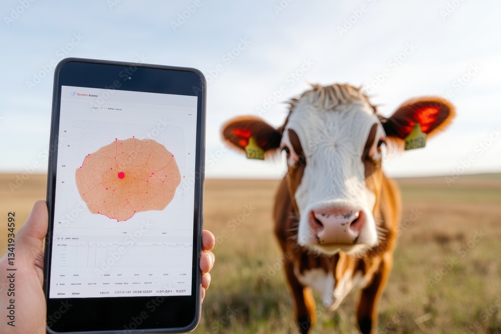 Poster agritech innovation smart precision farming visual - digital livestock monitoring revealing next-gen